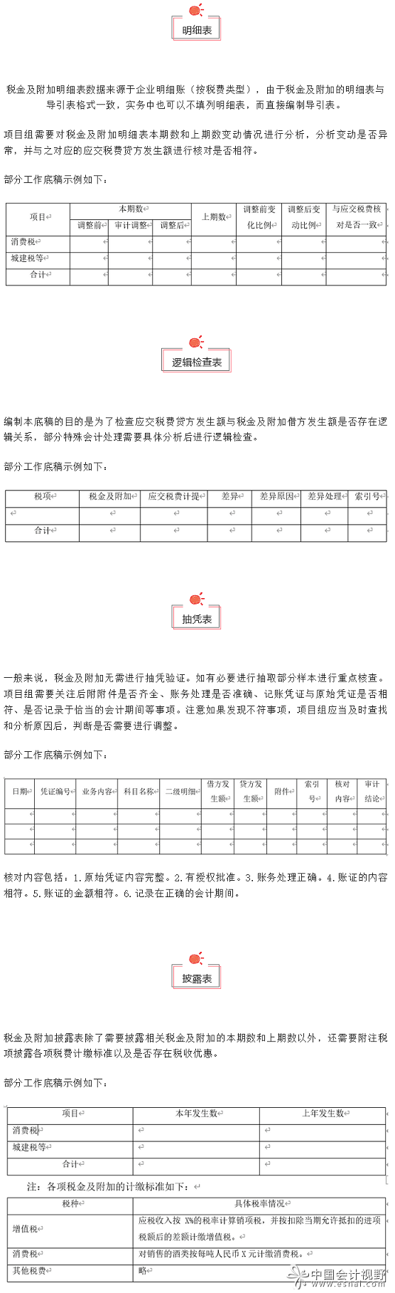【小马哥带你编底稿】税金及附加工作底稿编制指南