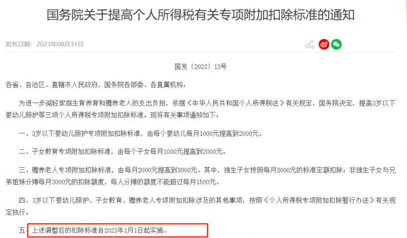 专项附加标准提高,多扣的个税需要退给员工吗?