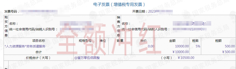 变了!数电发票部分红冲方式